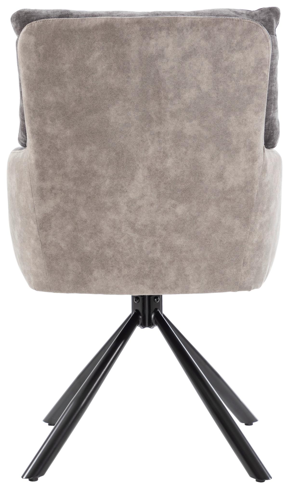 ŽIDLE S PODRUČKAMI SOPHIE - šedá/černá, Moderní, kov/textil (60/93/67cm) - Premium Living