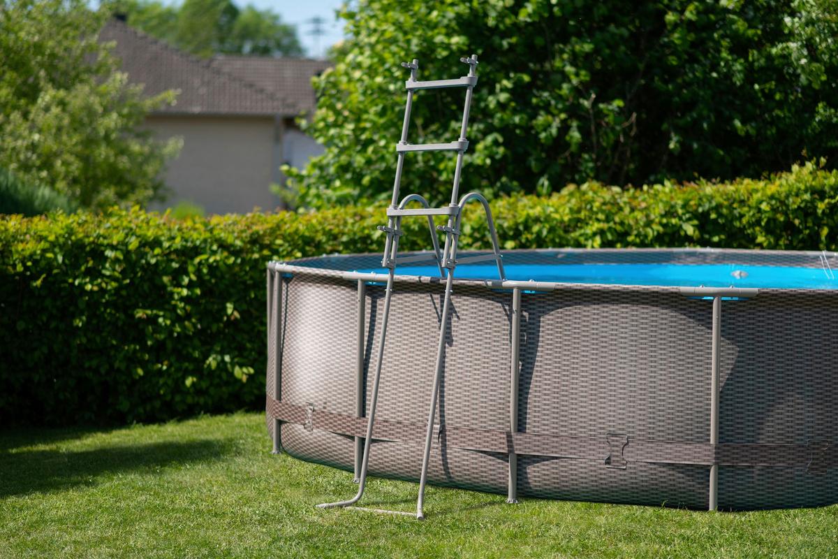 Pool, Kunststoff Braun, Rund D: 457 cm, inkl. Leiter+pumpe - Braun, KONVENTIONELL, Kunststoff (457/106cm)