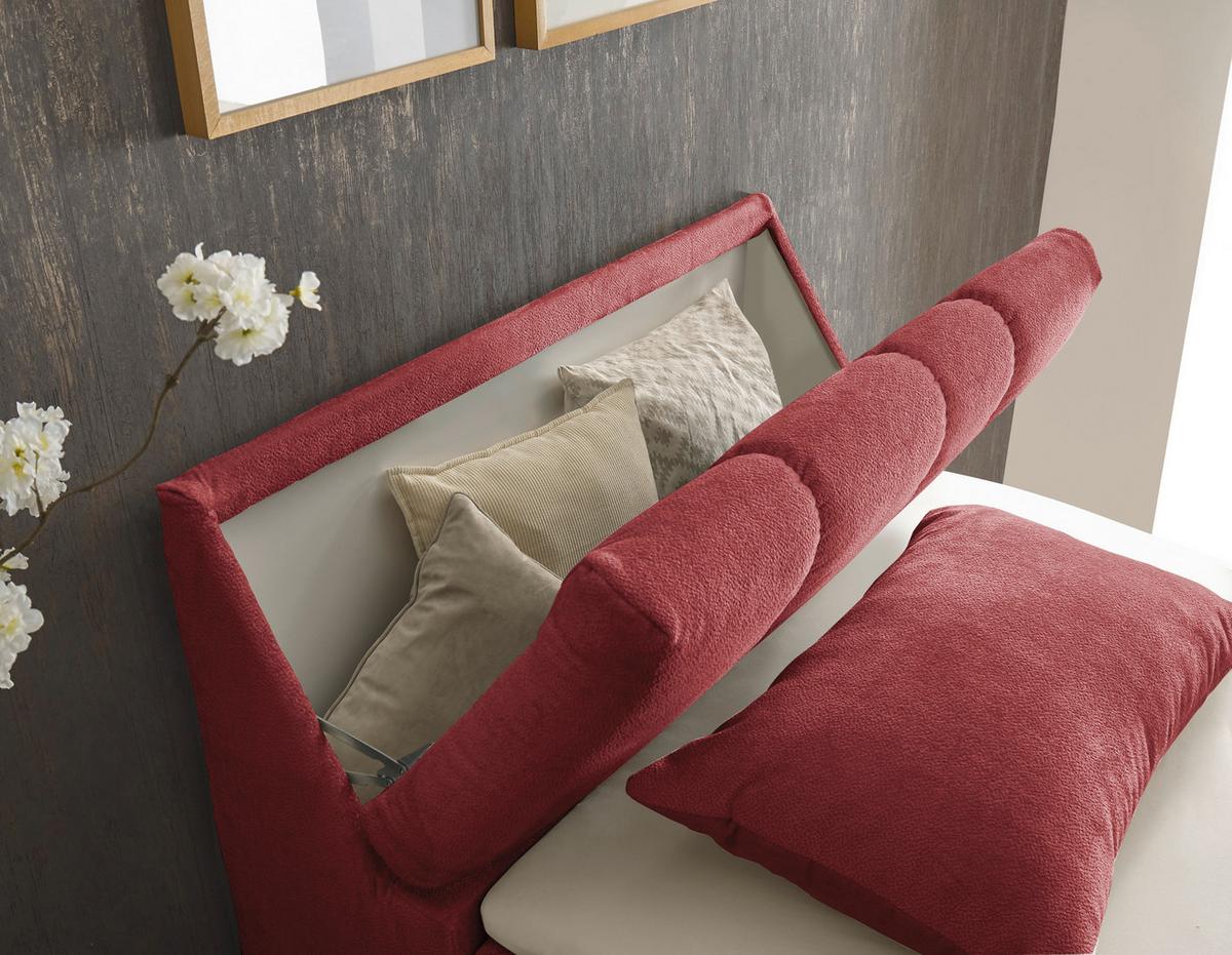 Boxbett Mit Topper+bettkasten 120x200 Cm Valencia - Rot/Schwarz, MODERN, Holzwerkstoff/Textil (120/200cm) - MID.YOU