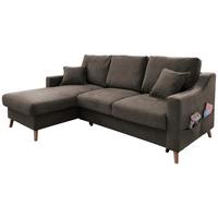 Ecksofa mit Schlaffunktion Valentina mit Kissen Braun - Braun/Naturfarben, KONVENTIONELL, Textil (150/228cm) - P & B