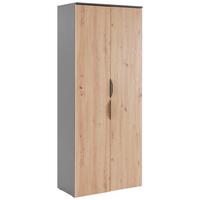 Aktenschrank Carlos 2-Türig Eiche Artisan, B: 75 cm - Anthrazit/Eiche Artisan, Trend, Holzwerkstoff (75/182,1/40cm)