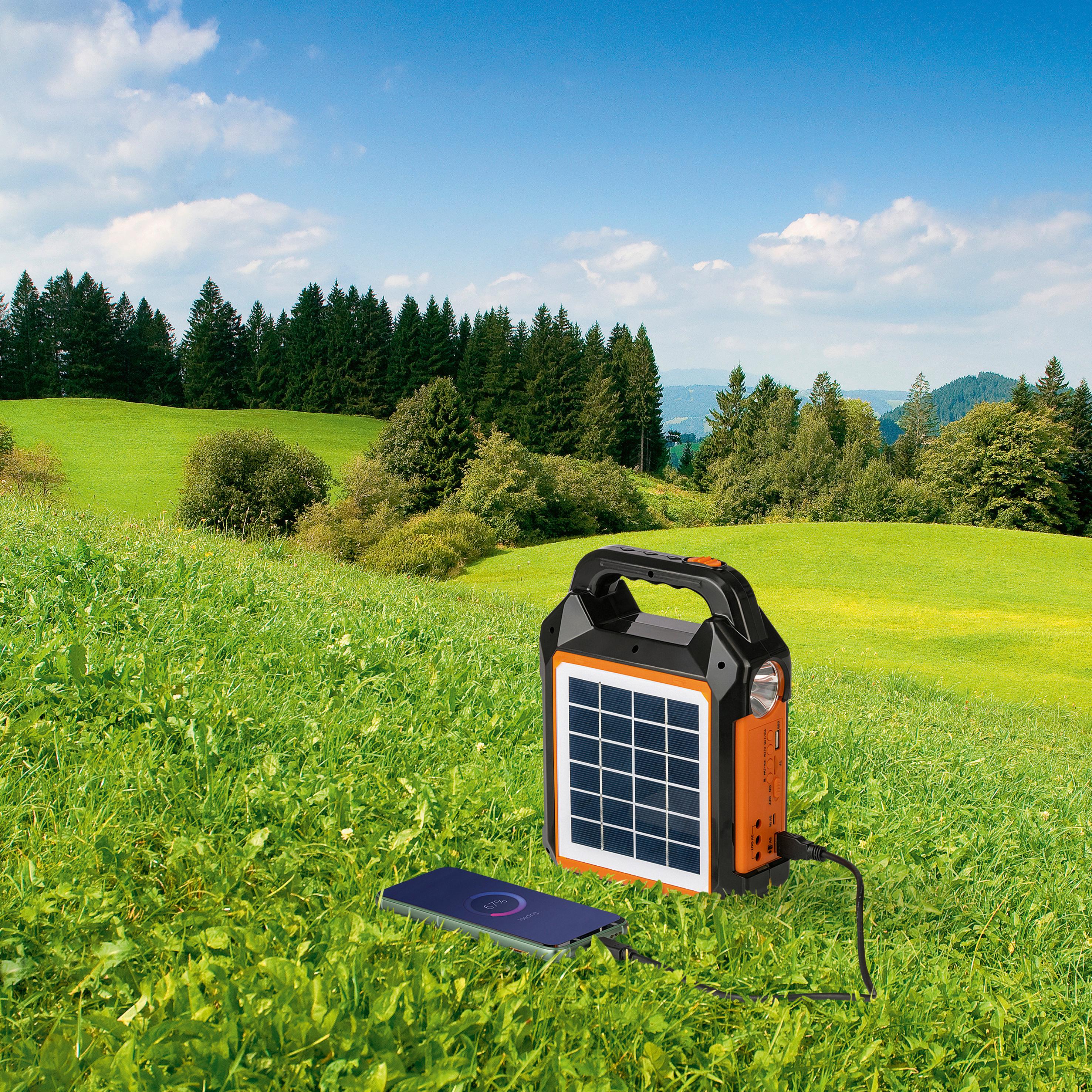 Stromerzeuger Easy Maxx Mobil/Tragbar Solarbetrieb - Schwarz/Orange, Basics, Kunststoff (17,2/7/22,5cm)