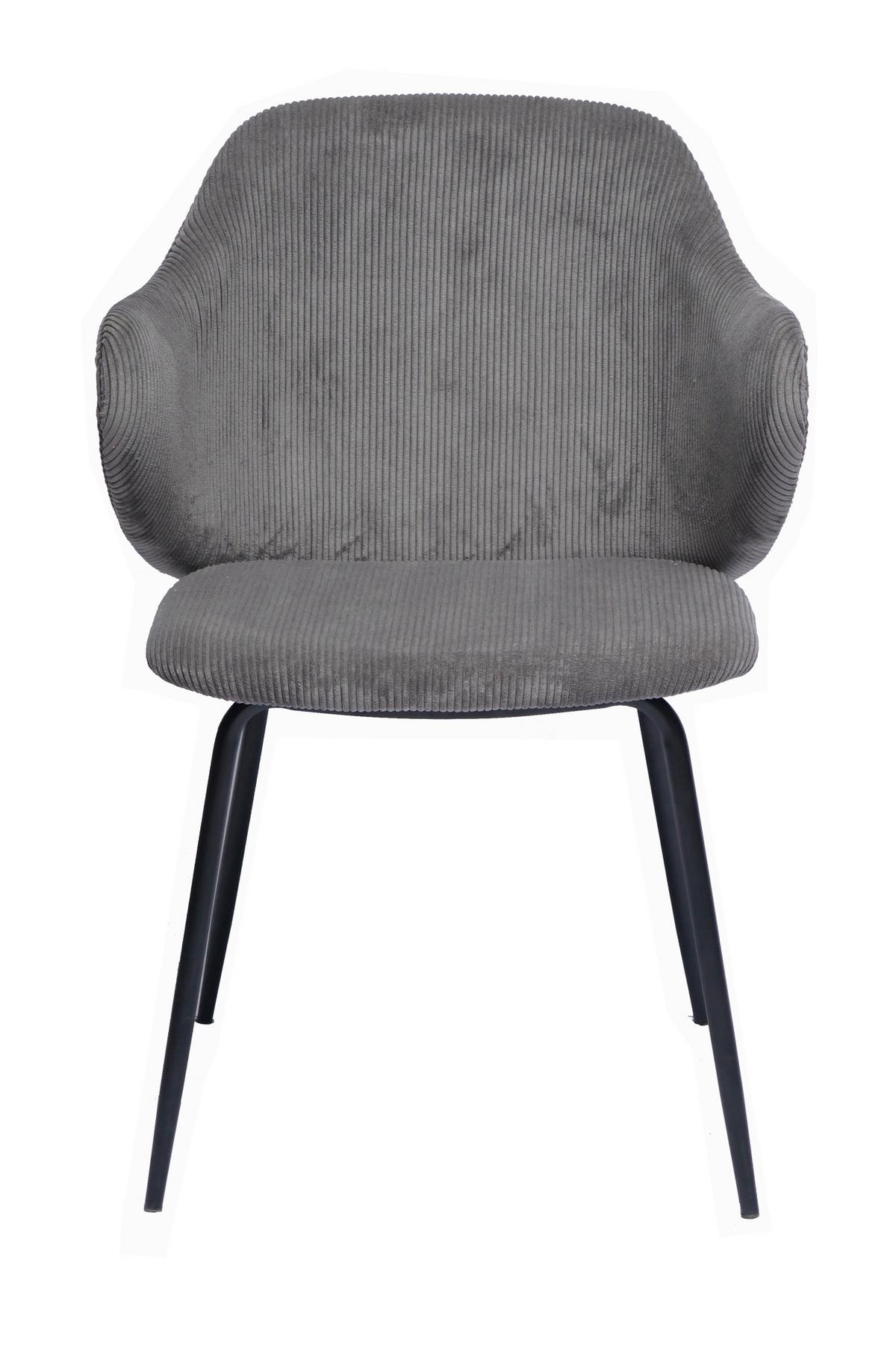 Armlehnstuhl-set Grau B: 54 Cm - Schwarz/Grau, MODERN, Textil/Metall (54/83/55cm) - Livetastic