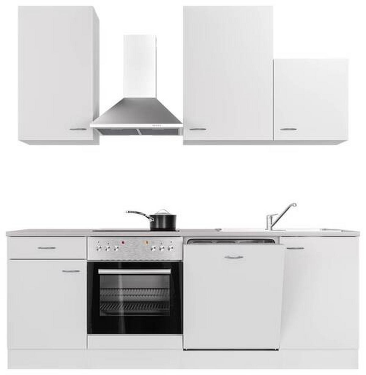 Küchenblock Wito G-220-1701-016 - Hellgrau/Weiß, MODERN, Holzwerkstoff (220cm) - FlexWell