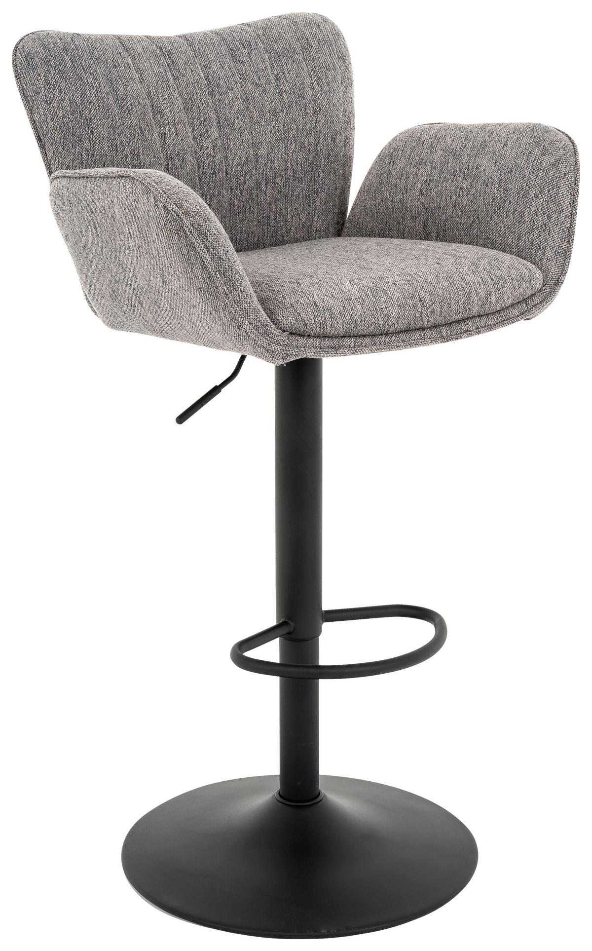 Bárszék Oslo - fekete/szürke, Modern, textil/fém (59/111/53cm)