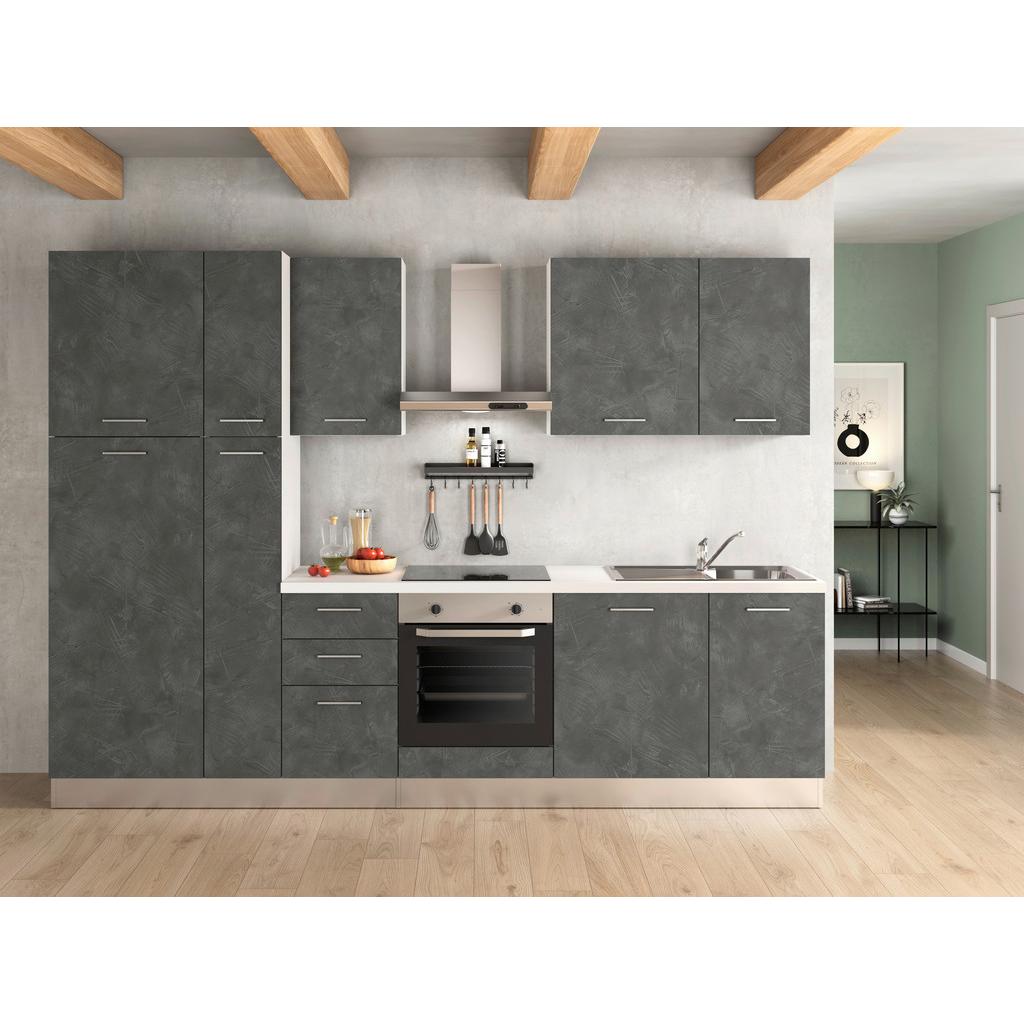 Küchenblock Afrodite Mit Geräte 300 cm Dunkelgrau