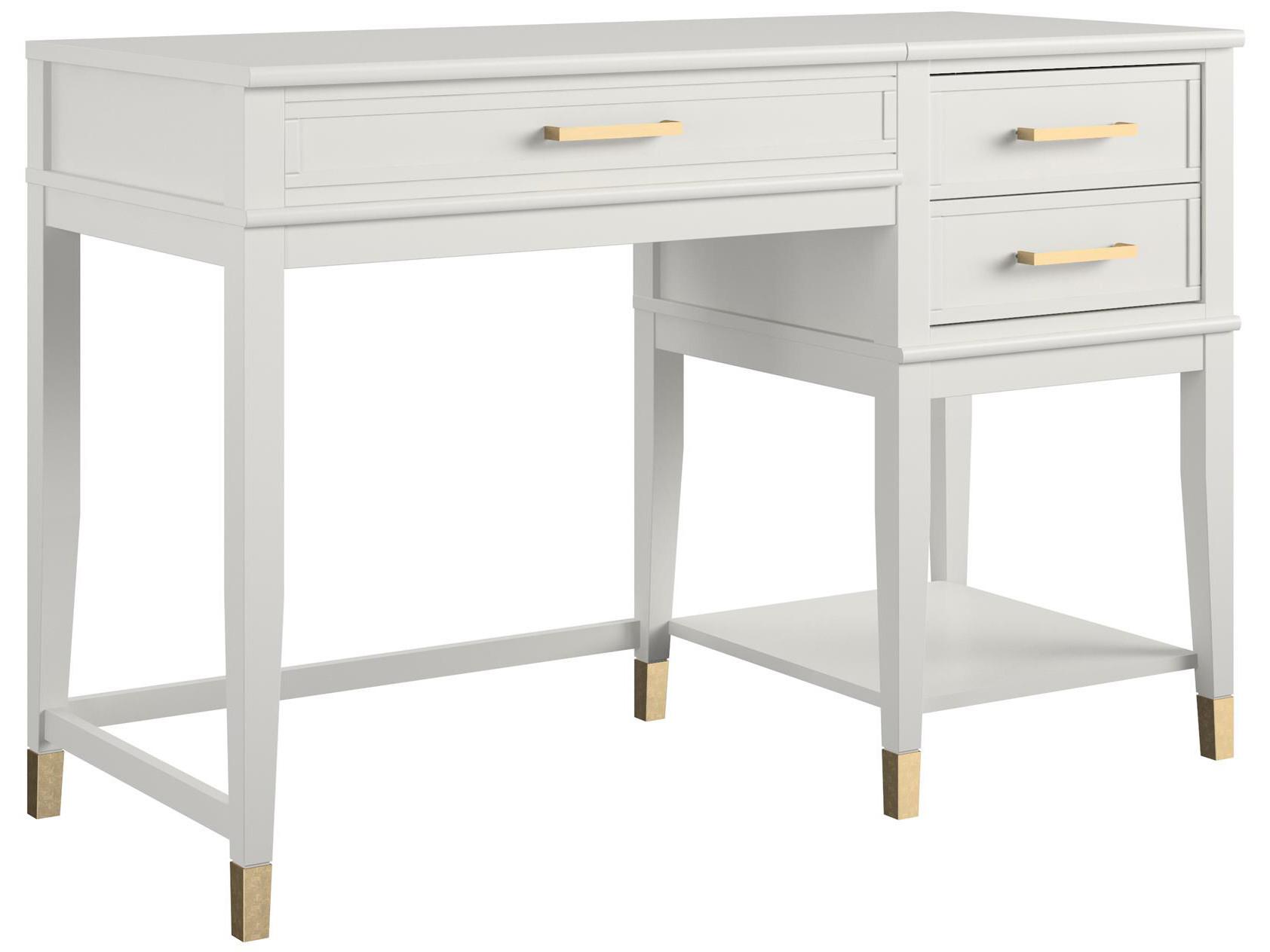 Schreibtisch Westerleigh Weiß B: 77 cm - Weiß, Design, Holzwerkstoff (115/77/49cm) - MID.YOU