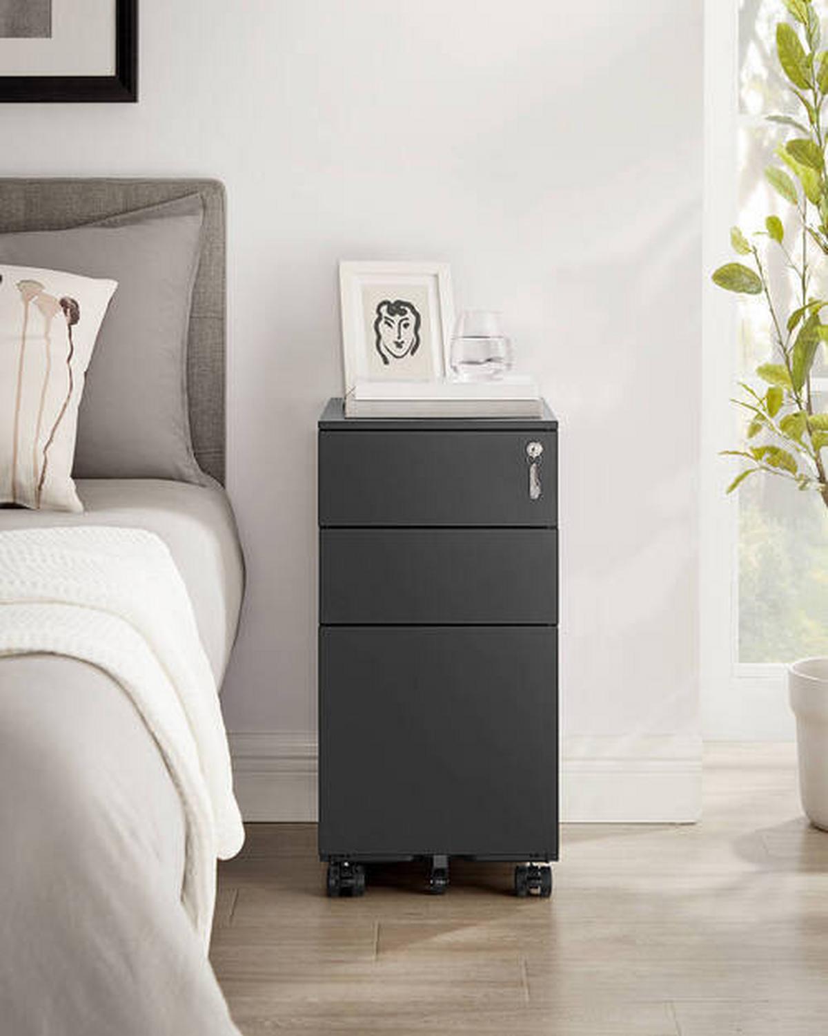 Rollcontainer Abschließbar B: 30 cm, Schwarz - Schwarz, Basics, Metall (30/60/45cm) - Boxxx