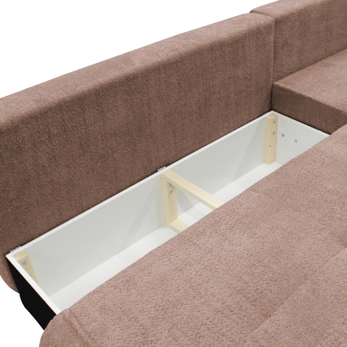 Ecksofa Paros Braun 277x179 Cm - Schwarz/Braun, Design, Textil (277/179cm) - MID.YOU