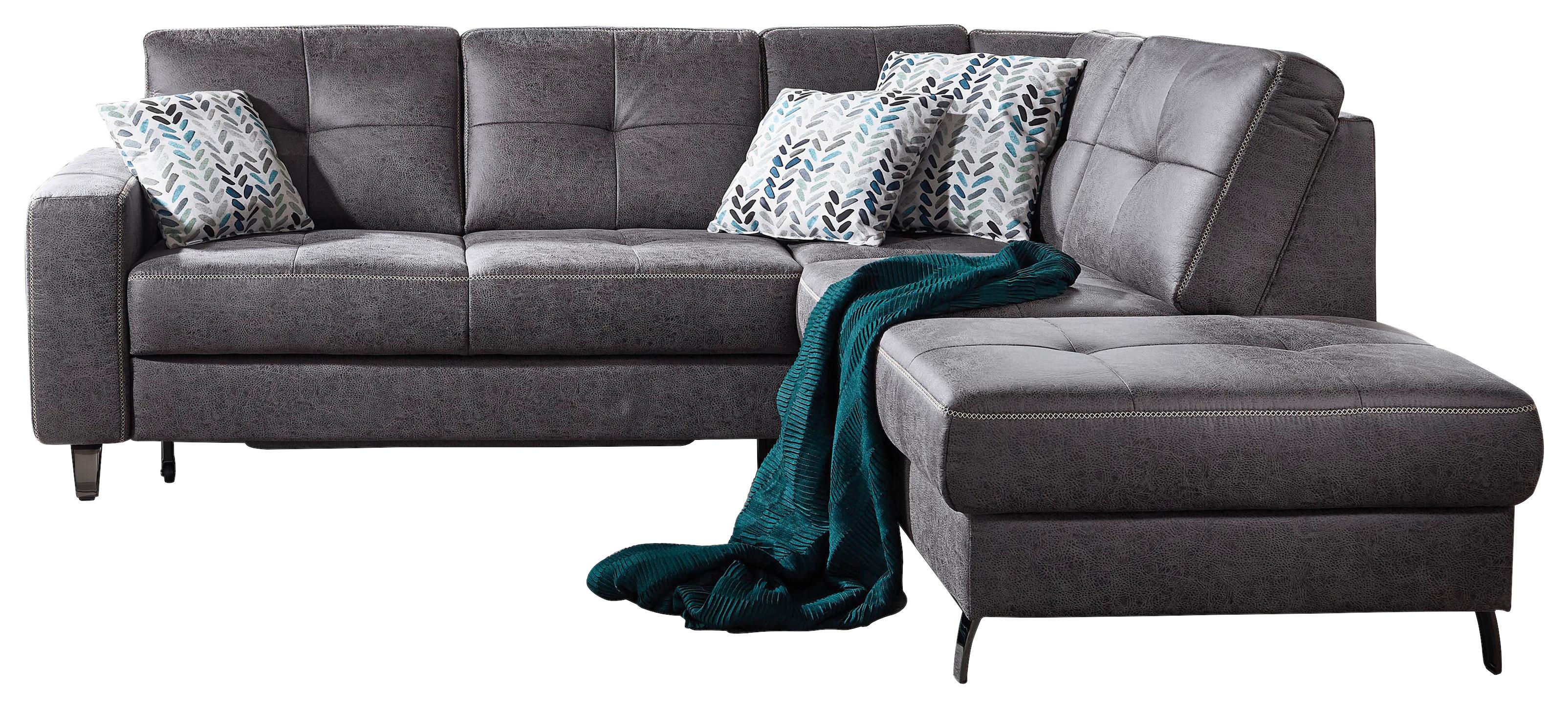 Sedací souprava Varese bez funkcí a opěrek hlavy - černá/antracitová, Moderní, kov/textil (237/219cm) - James Wood