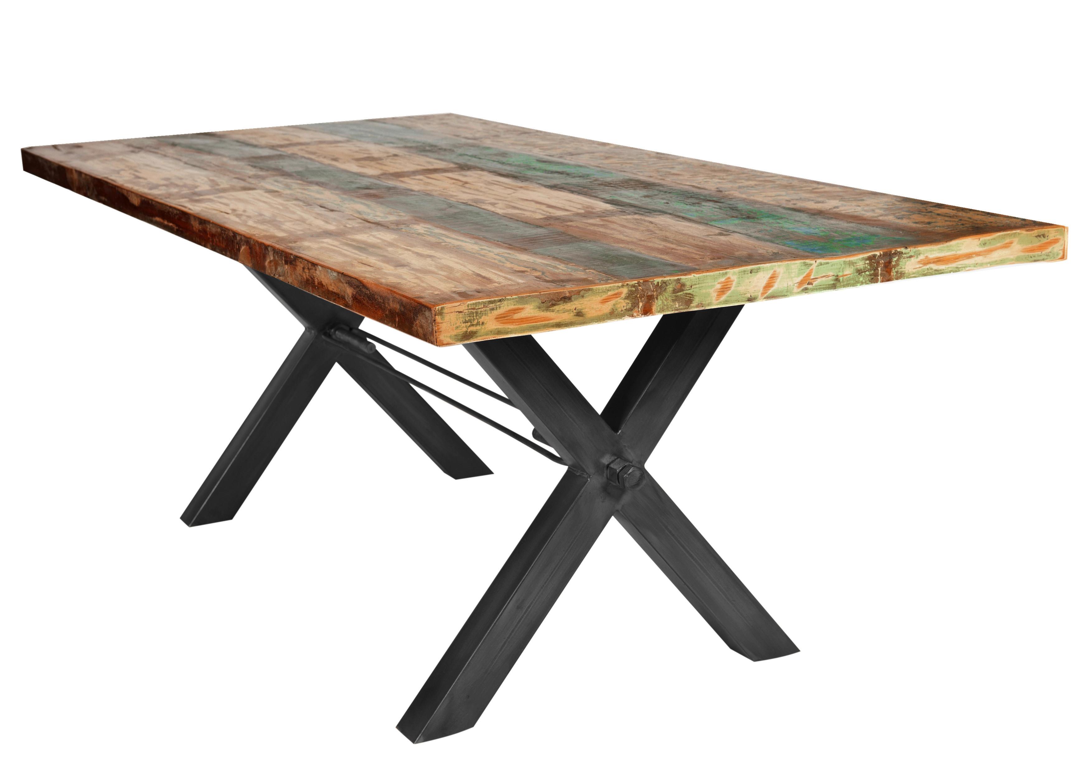 ESSTISCH Multicolor/Schwarz L: 200cm - Multicolor/Schwarz, MODERN, Holz/Metall (200/100/76,5cm) - MID.YOU