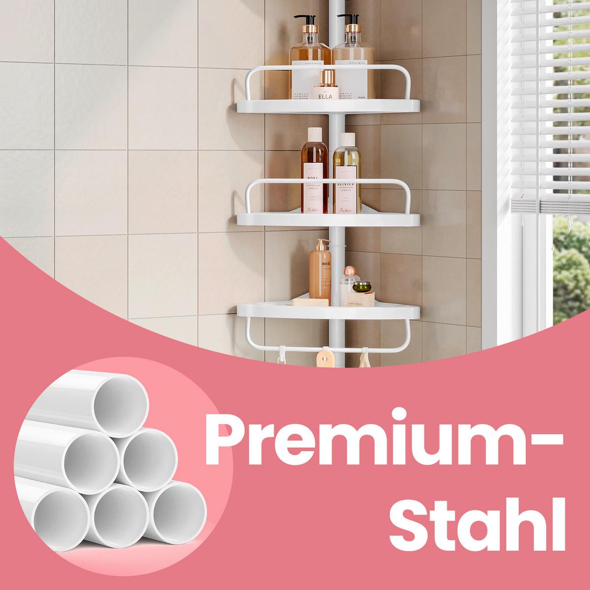 Duschregal Weiß B: 35 Cm - Weiß, Basics, Kunststoff/Metall (35/85-305/25cm)