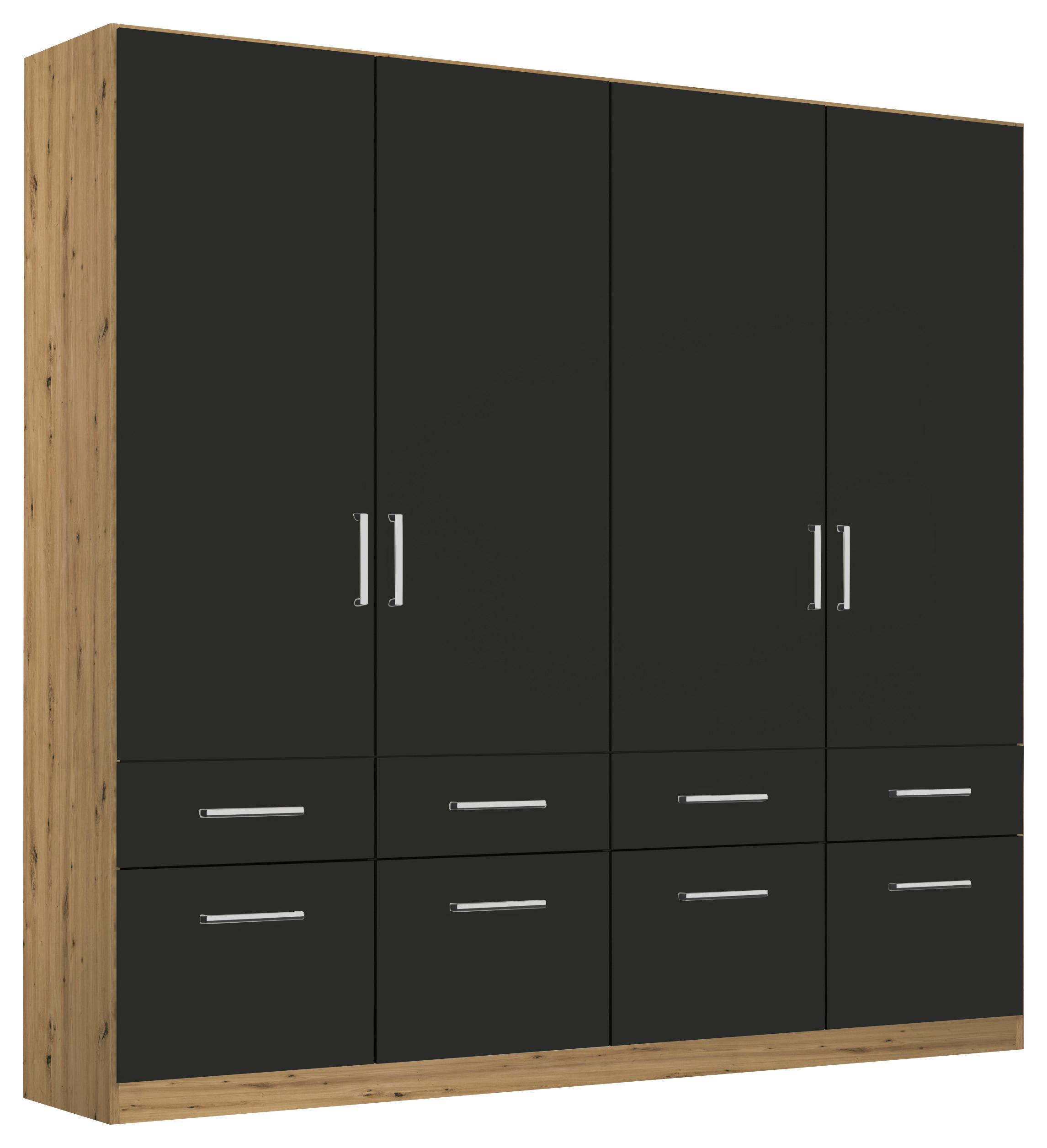 Drehtürenschrank Berlin 181 cm Eiche Artisan/Grau - Eiche Artisan/Grau, MODERN, Holzwerkstoff (181/210/54cm) - Rauch Möbel