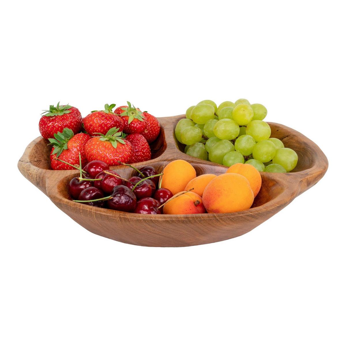 Obstschale Nola Teakfarben B: 30 cm - Teakfarben, Design, Holz (30/5/30cm)