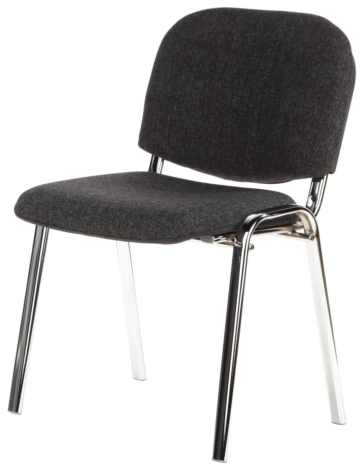 Besucherstuhl Xt 600 Stapelbar Anthrazit/Chromfarben - Chromfarben/Anthrazit, Basics, Textil/Metall (58/84/41cm) - MID.YOU