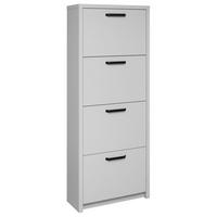 Vyklápěcí botník Klapp křídová šedá - šedá/černá, Basics, kov/kompozitní dřevo (64/164/24cm)
