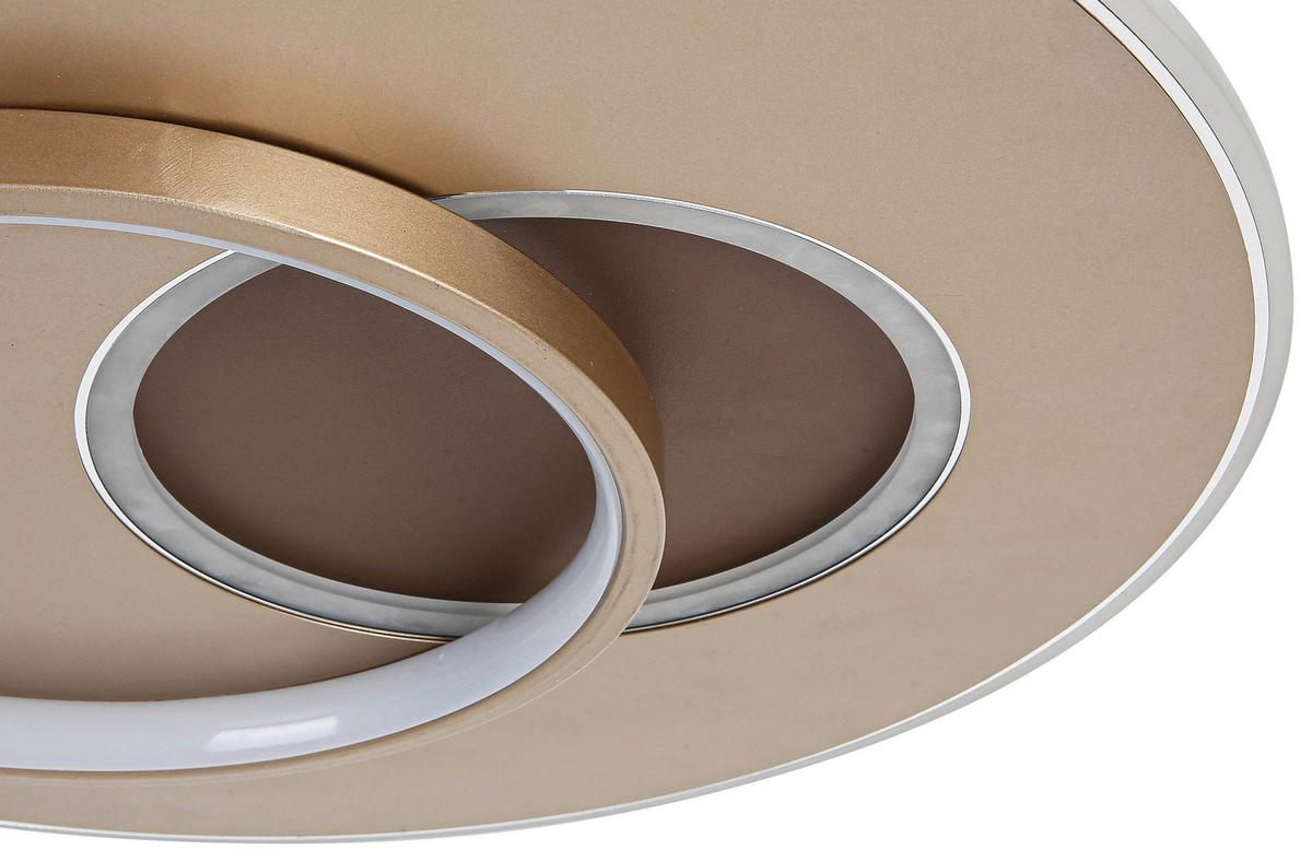 Led-deckenleuchte Lejla Ø 50 Cm - Chromfarben/Mokka, MODERN, Kunststoff/Metall (50/7cm) - Luca Bessoni