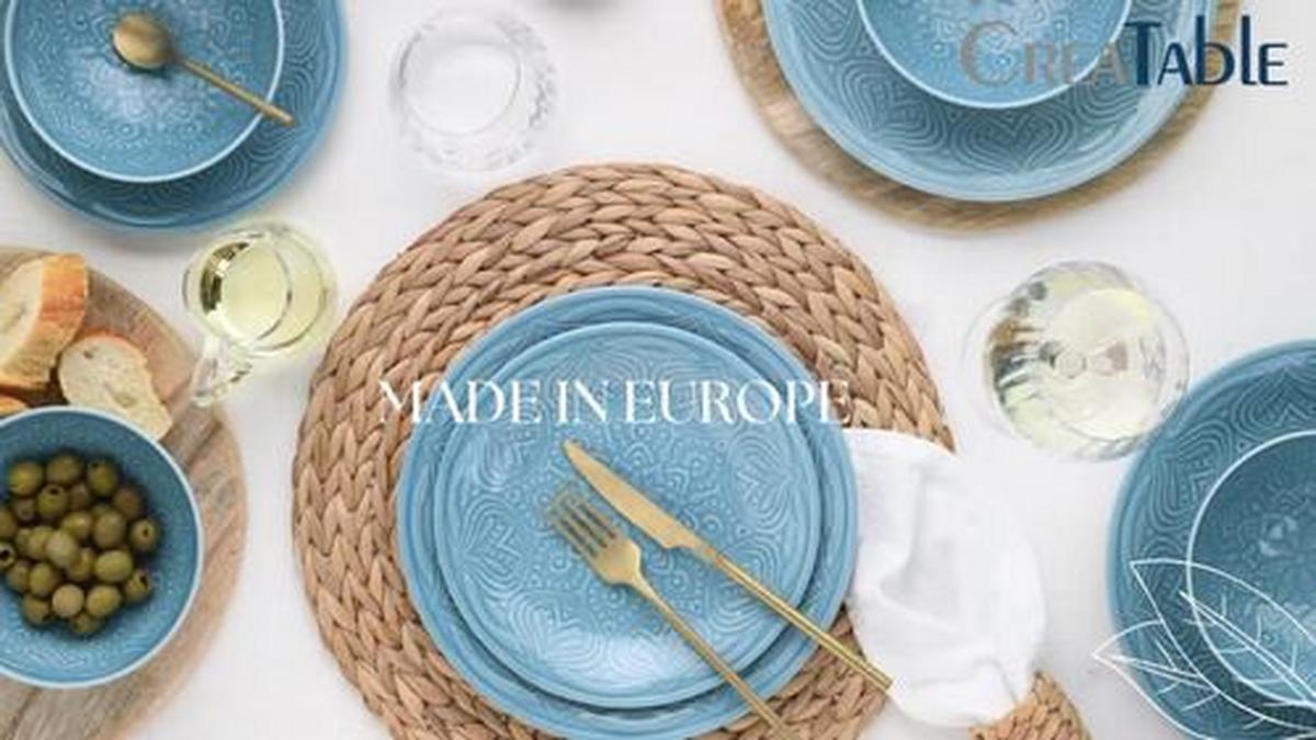 Servierplatten-Set 21625 Orient Mand. Aquam - Hellblau, Trend, Keramik - Creatable