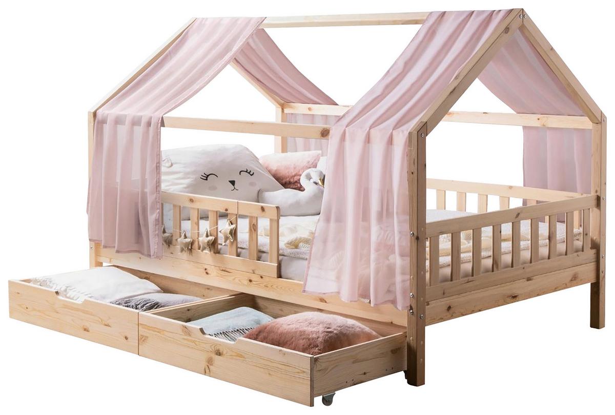Hausbett Kim Naturfarben/Altorsa 140x200cm - Altrosa/Naturfarben, MODERN, Holz/Textil (140/200cm) - Livetastic