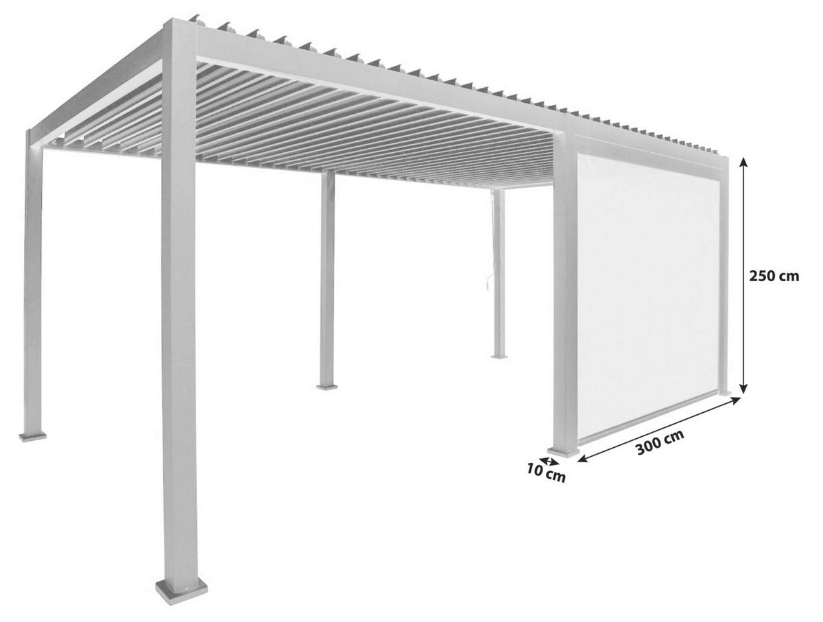 Pergola Deluxe Classic Rollo 300cm Anthrazit - Anthrazit/Grau, MODERN, Textil/Metall (300/250/10cm) - Gardenson