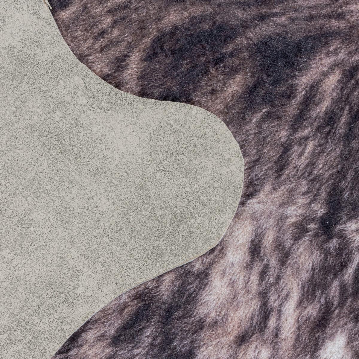 Fellteppich Etosha - Braun/Weiß, Design, Textil (100/135cm) - Novel