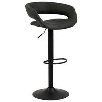 Barhocker höhenverstellbar Mit Lehne Grace Anthrazit - Anthrazit/Schwarz, Design, Textil/Metall (54/83-104/49cm) - MID.YOU