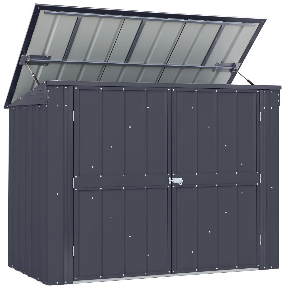 Mülltonnenbox 174x131x101 Cm Absperrbar, Pultdach - Anthrazit, Basics, Metall (174/131/101cm)