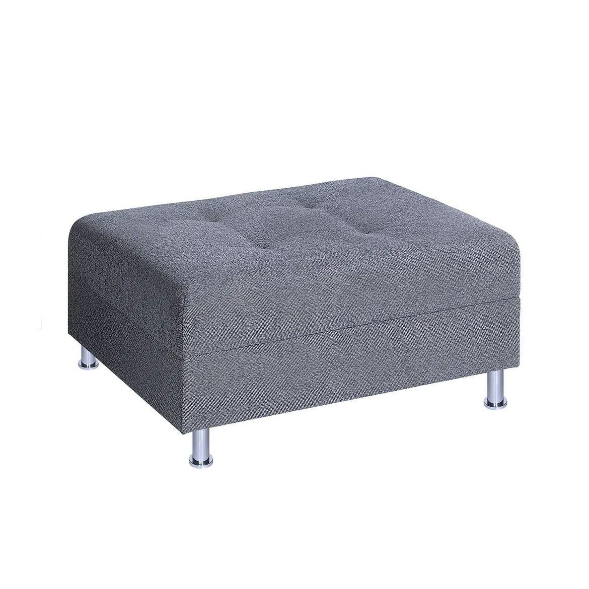 Taburet SOFIA, šedá - šedá/barvy chromu, Basics, textil (100/80/47cm) - P & B