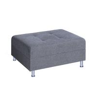 Taburet SOFIA, šedá - šedá/barvy chromu, Basics, textil (100/80/47cm) - P & B