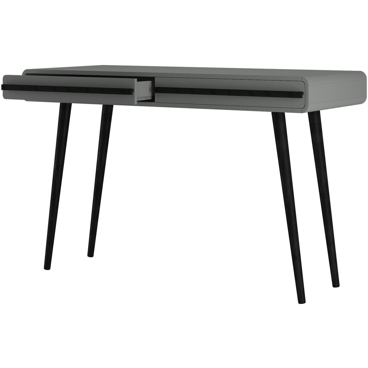 SCHREIBTISCH Chantal Grau L: 120cm - Schwarz/Grau, Design, Holzwerkstoff (120/77/50cm) - MID.YOU