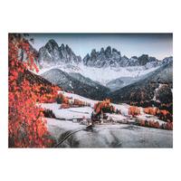 Bild Nura BxHxT: 70x100x2,5 cm - Orange/Weiß, KONVENTIONELL, Holz/Textil (70/100/2,5cm) - Luca Bessoni