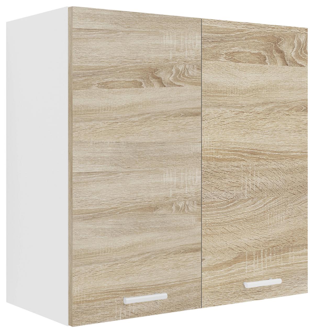 Küchenoberschrank Esilo B: 60 cm Wweiß/Eiche Dekor - Weiß/Sonoma Eiche, KONVENTIONELL, Holzwerkstoff (60/60/31cm) - MID.YOU