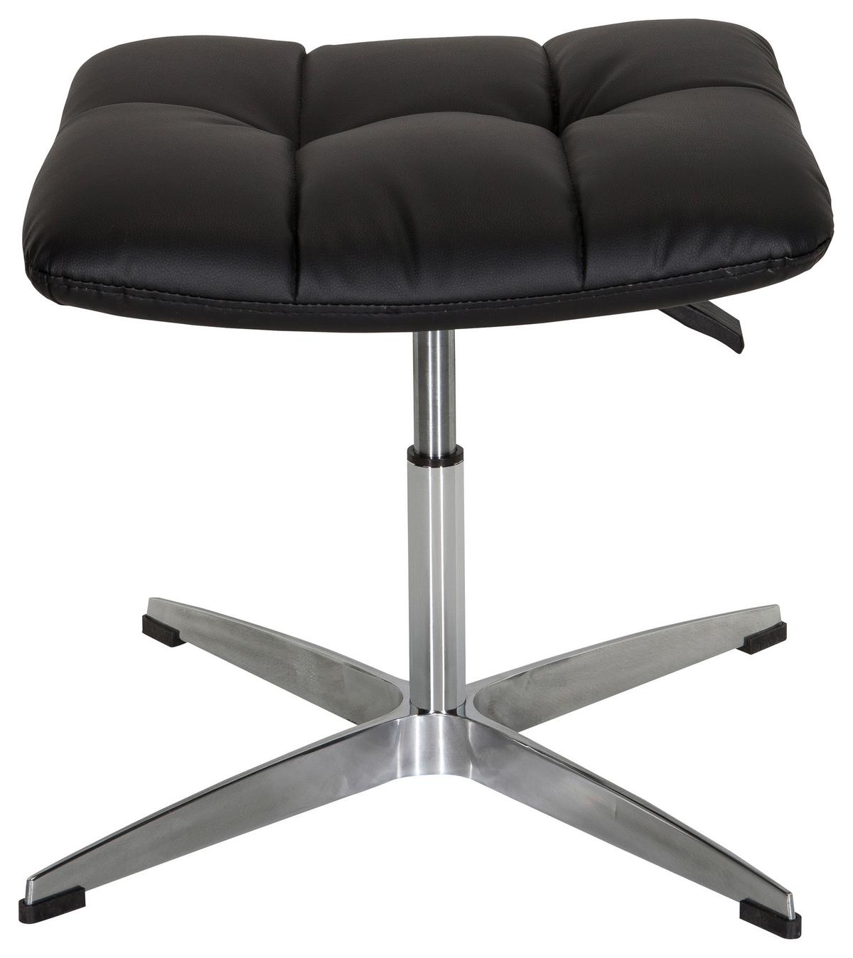 Bürohocker Saranto Schwarz - Silberfarben/Schwarz, MODERN, Textil/Metall (47/38/47cm) - MID.YOU