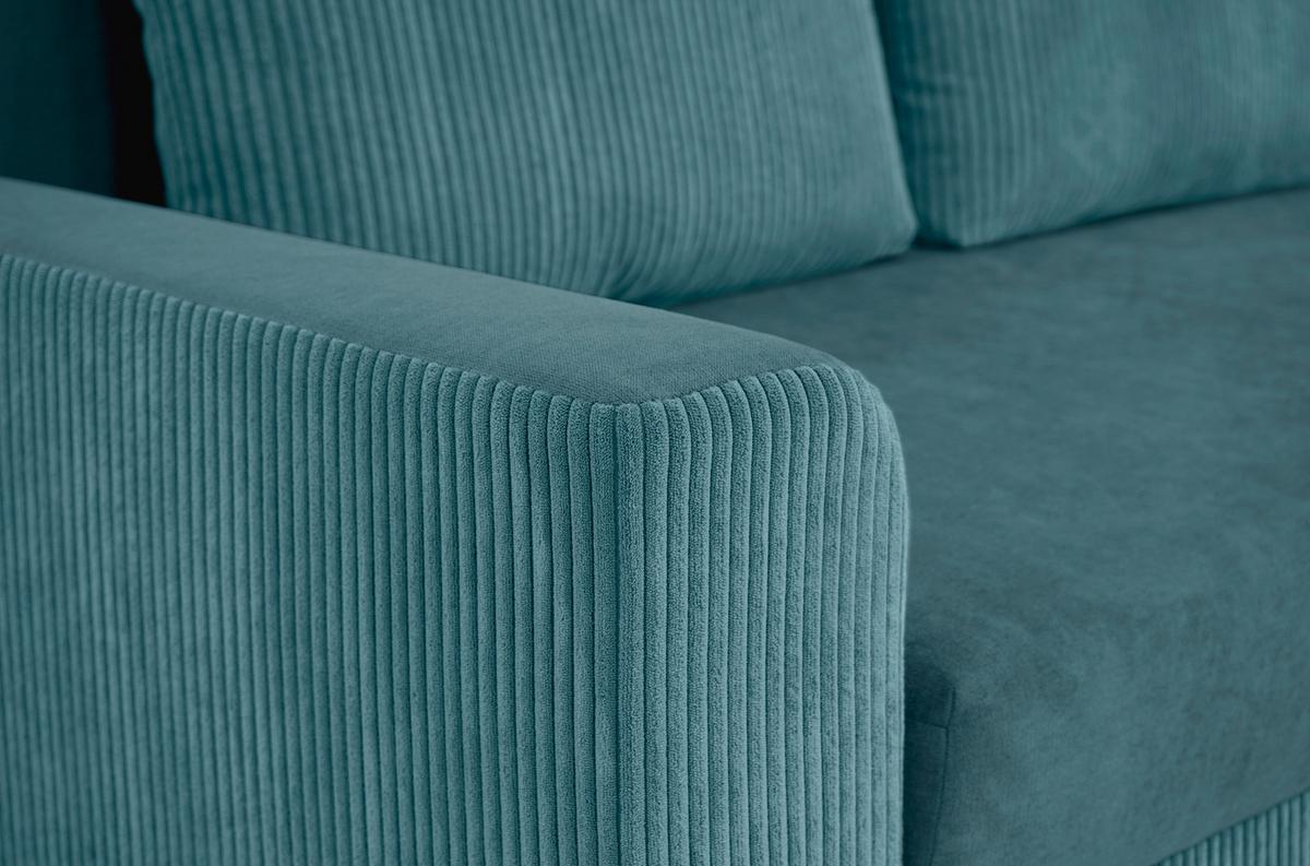 Ecksofa Diever Graublau S: 239x141 cm - Chromfarben/Graublau, Design, Textil (239/141cm) - Livetastic