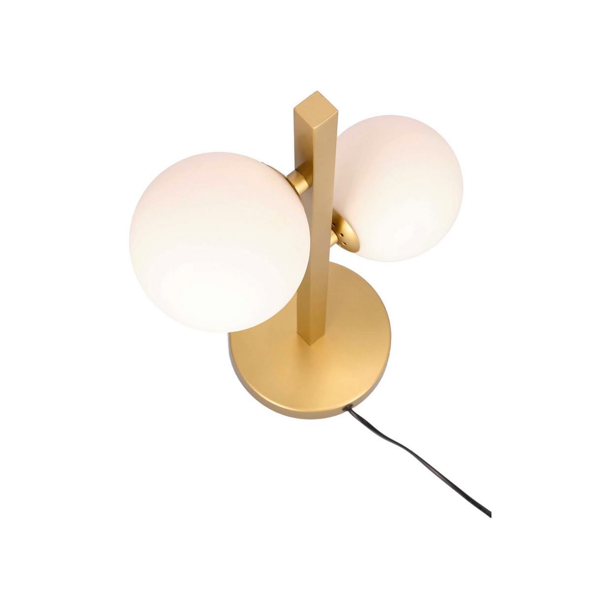 Tischleuchte 42-73433 - Messingfarben, KONVENTIONELL, Glas/Metall (28/16/42cm)