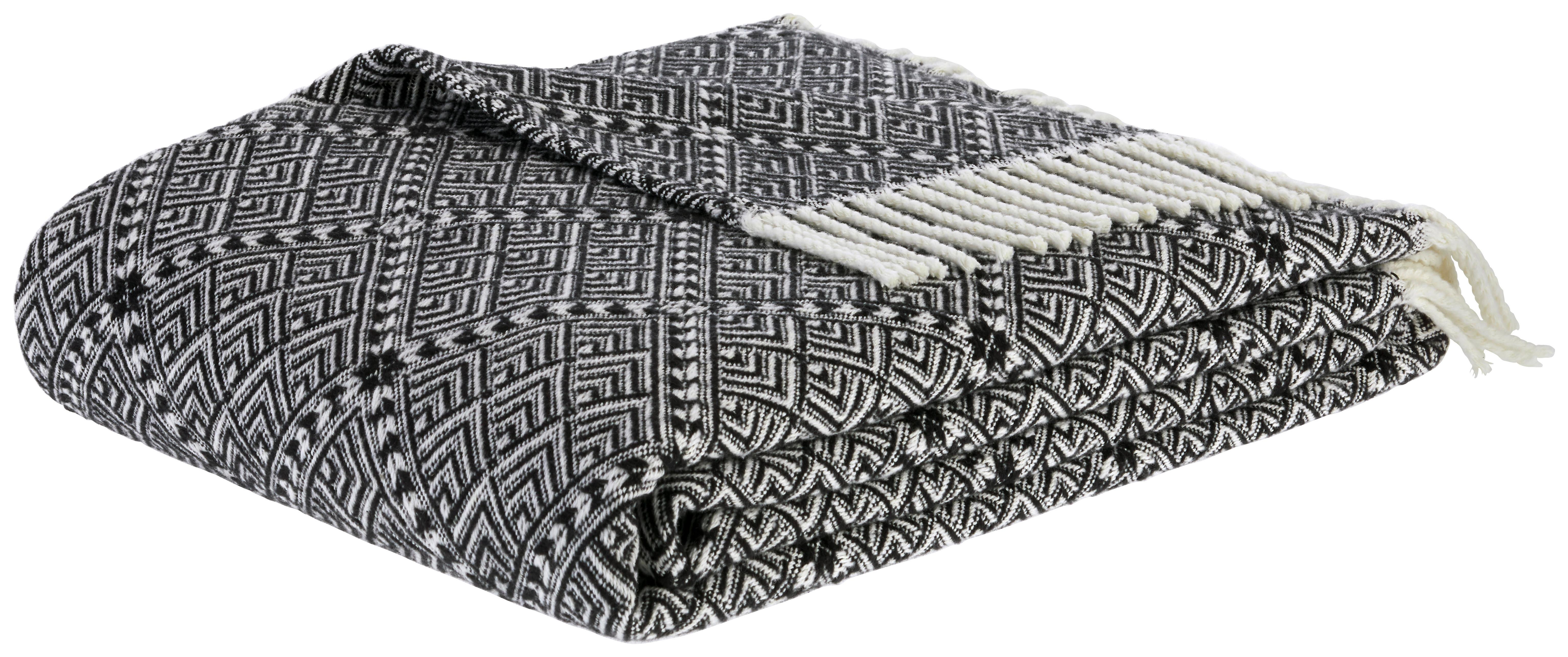 Deka Samira, 130/170 Cm, Černá - černá/přírodní barvy, Lifestyle, textil (130/170cm) - Modern Living