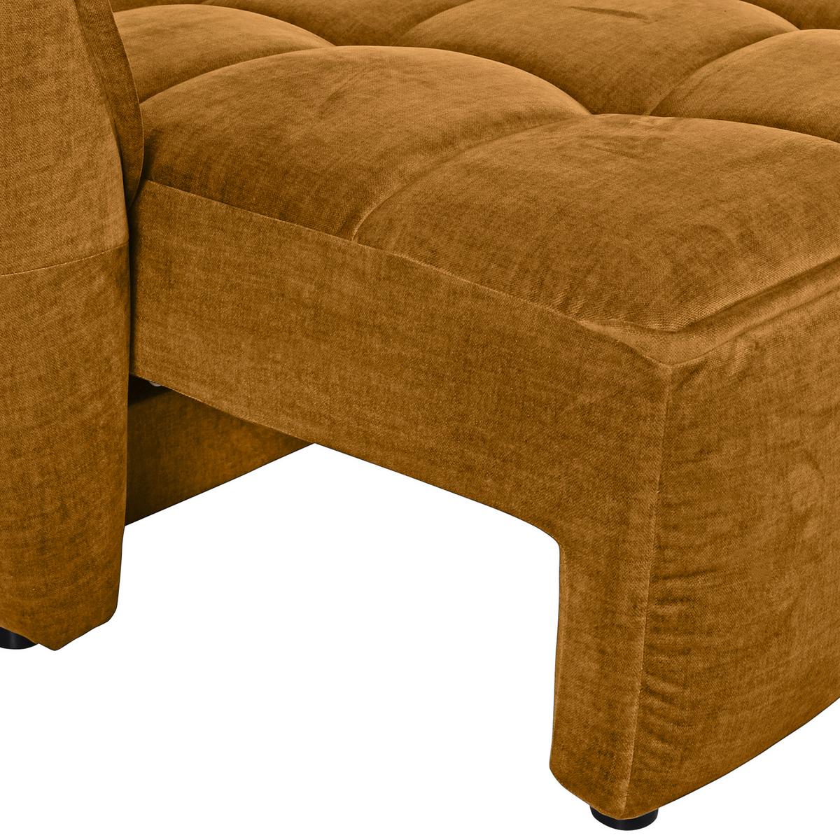 Schlafsofa Meyford - Senfgelb/Schwarz, KONVENTIONELL, Textil (250/70/118cm) - MID.YOU