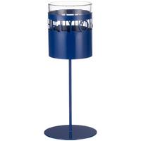 Teelichthalter Balu - Blau, KONVENTIONELL, Glas/Metall (10/24,5cm) - Luca Bessoni