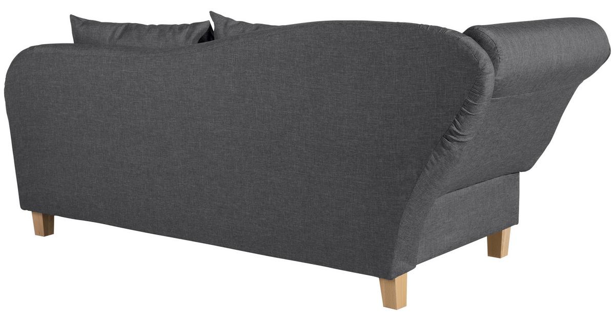 Recamiere Selma Graphit Links Mit Bettkasten+schlaffunktion - Buchefarben/Graphitfarben, Design, Textil (190/88/82cm) - Max Winzer