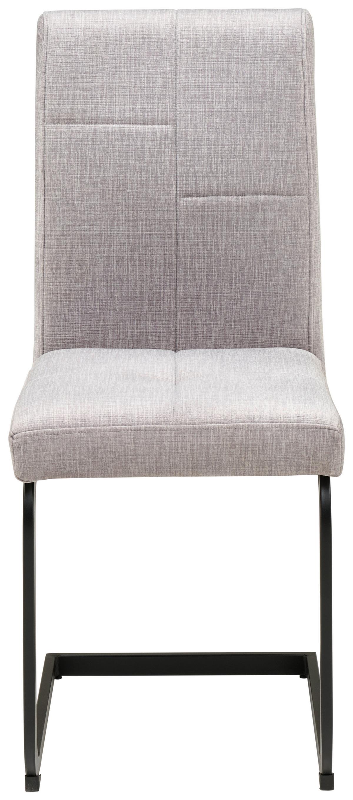 Schwingstuhl Tilos Samt Hellgrau, B: 41 Cm - Hellgrau/Schwarz, KONVENTIONELL, Textil/Metall (41/98/55cm) - MID.YOU