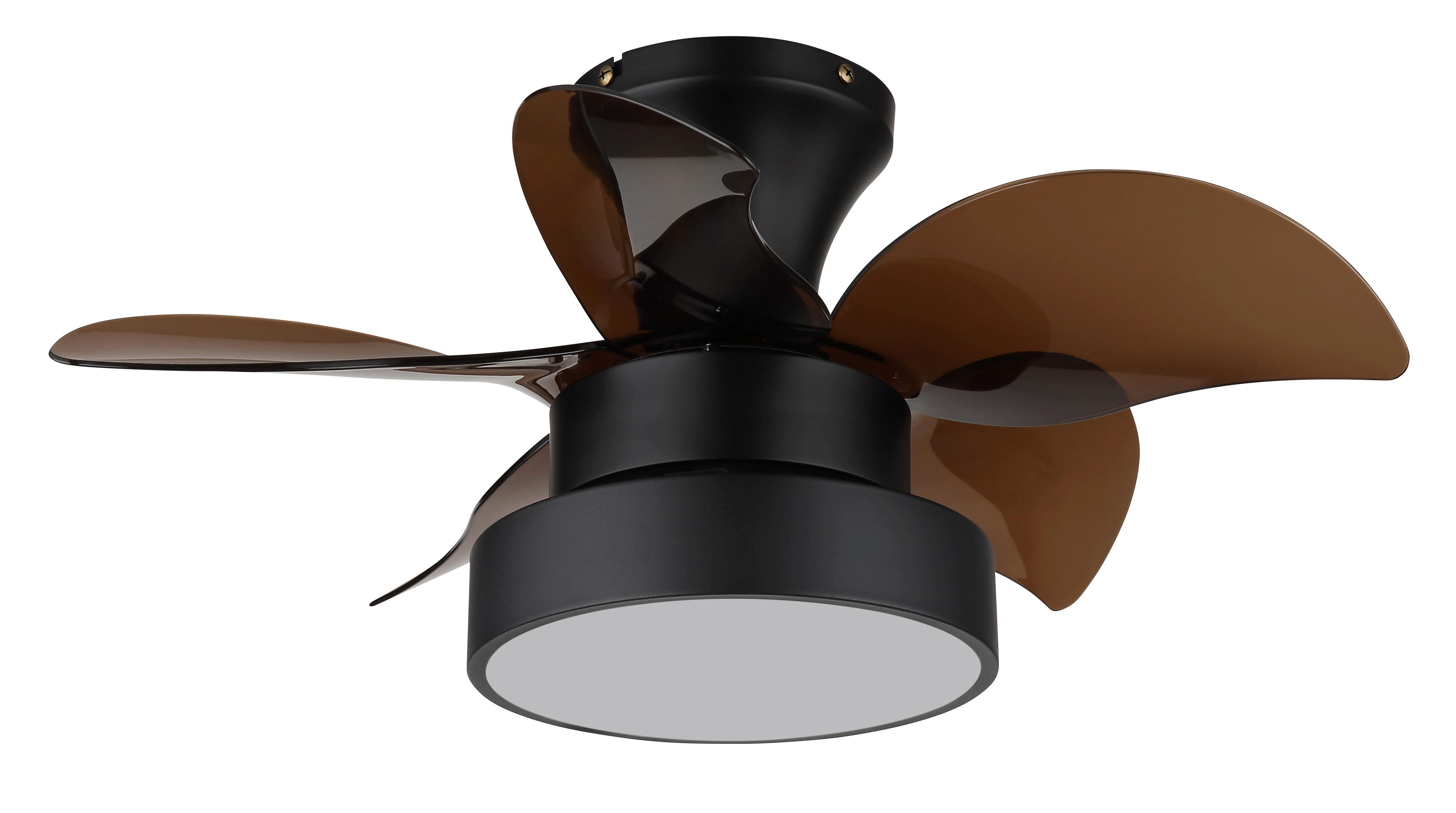 Deckenventilator Kari Opal Schwarz D: 58 Cm - Opal/Schwarz, KONVENTIONELL, Kunststoff/Metall (58/27cm) - Globo