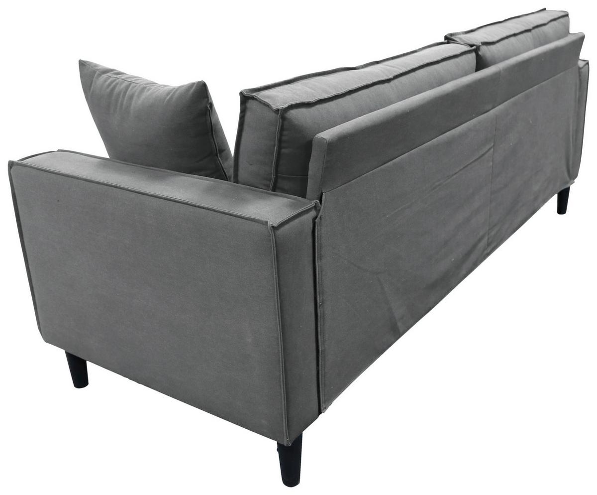 3-Sitzer-Sofa Beluna Hellgrau B: 198,5 cm - Hellgrau/Schwarz, Basics, Textil (198,5/84/83cm) - P & B