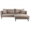 Ecksofa Lava Beige S: 255x180cm - Beige/Schwarz, MODERN, Textil (255/180cm) - Livetastic