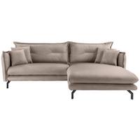 Ecksofa Lava Beige S: 255x180cm - Beige/Schwarz, MODERN, Textil (255/180cm) - Livetastic