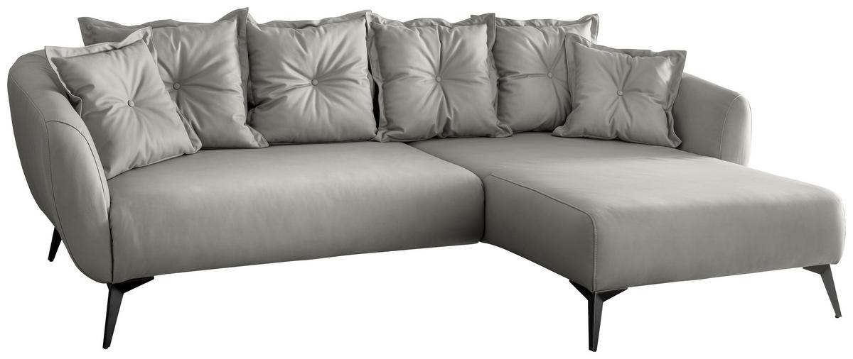 Ecksofa Baggio Grau S: 277x162 cm - Schwarz/Grau, MODERN, Textil (277/162cm) - Livetastic