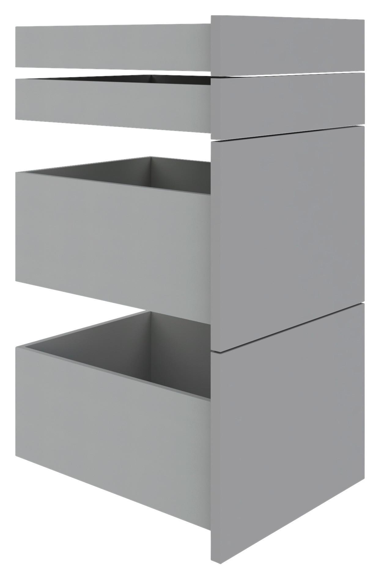 Sada Zásuviek Unit - svetlosivá, Moderný, kompozitné drevo (45,3/83/47cm) - Ondega