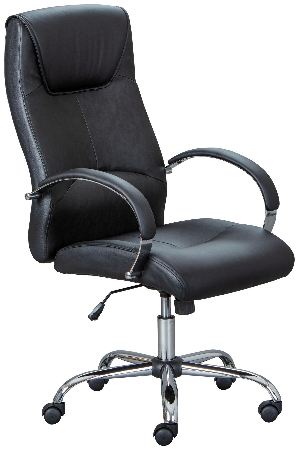 Otočná stolička OTTIMO čierna - čierna/chrómová, Konventionell, kov/textil (50/46-54/51cm) - MID.YOU