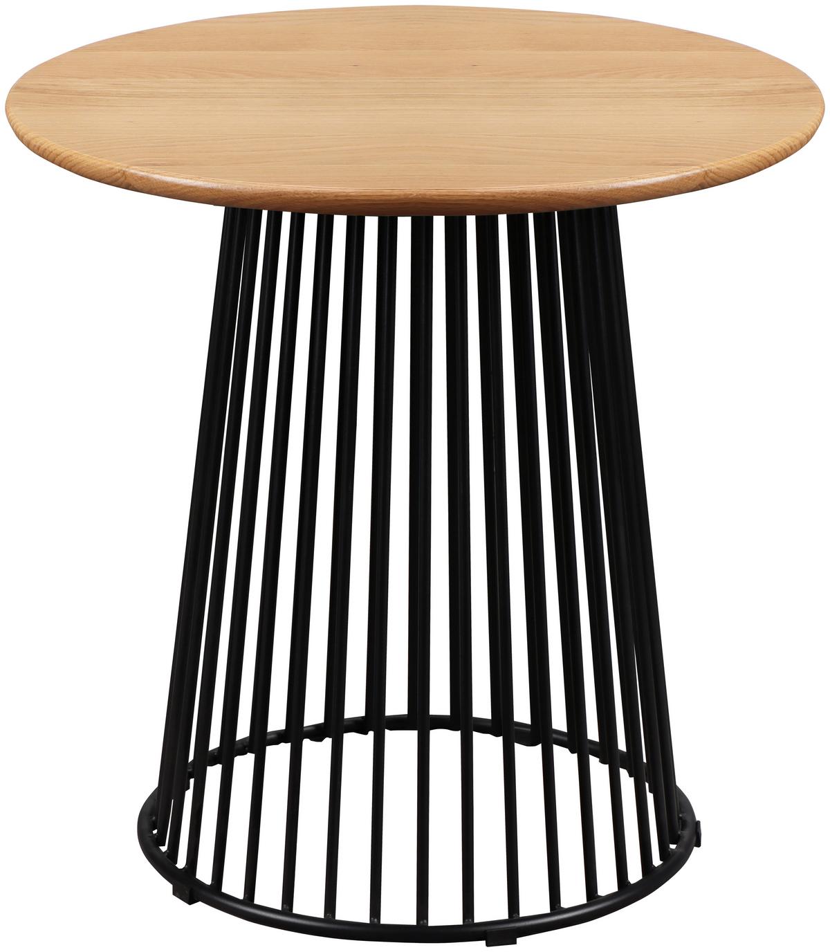 Konferenčný stolík NICA P: 55cm - čierna/farba duba, Modern, kov/drevo (55/55/55cm) - Mömax