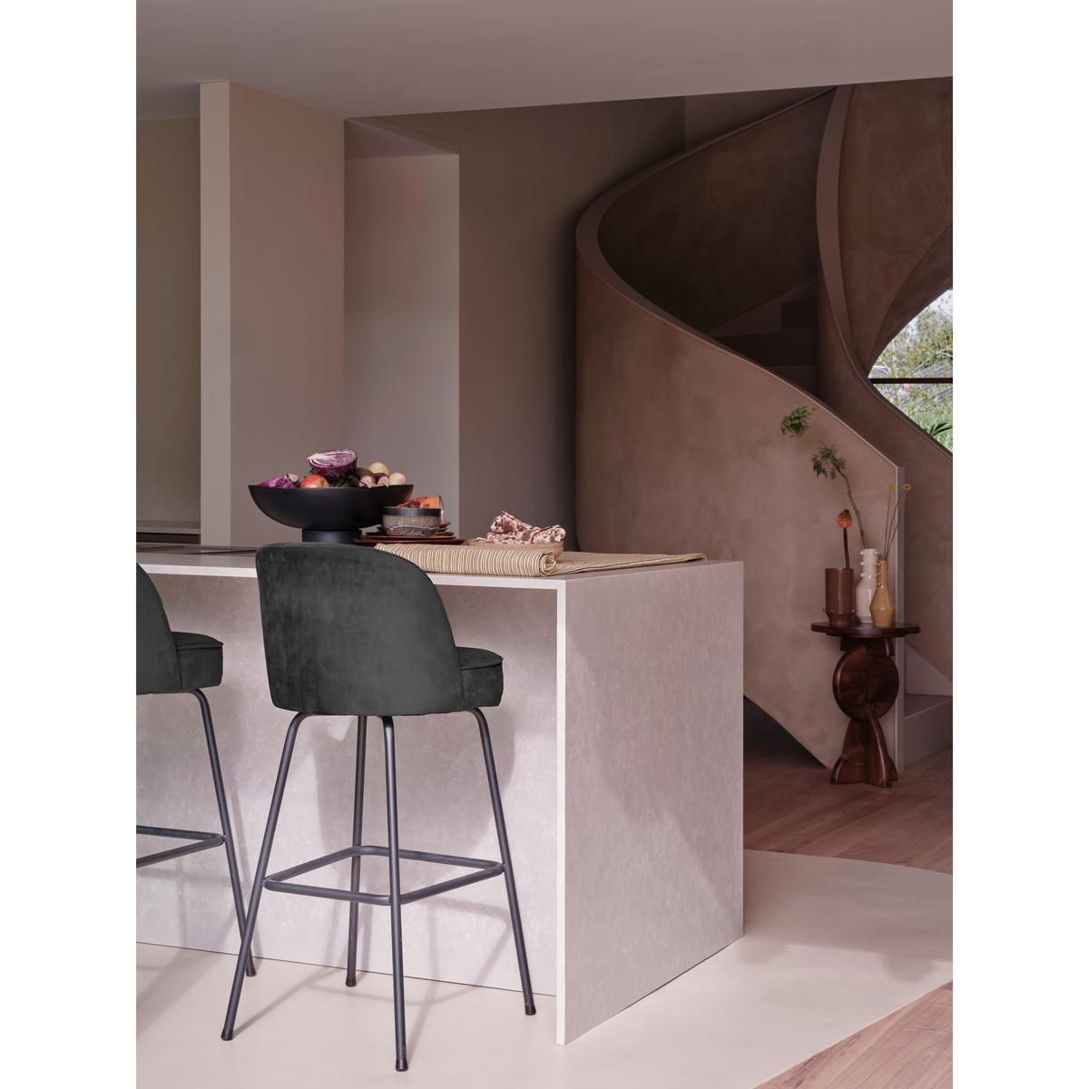 Barhocker Vogue Schwarz B: 50cm - Schwarz, MODERN, Textil/Metall (50/103/55cm) - Livetastic