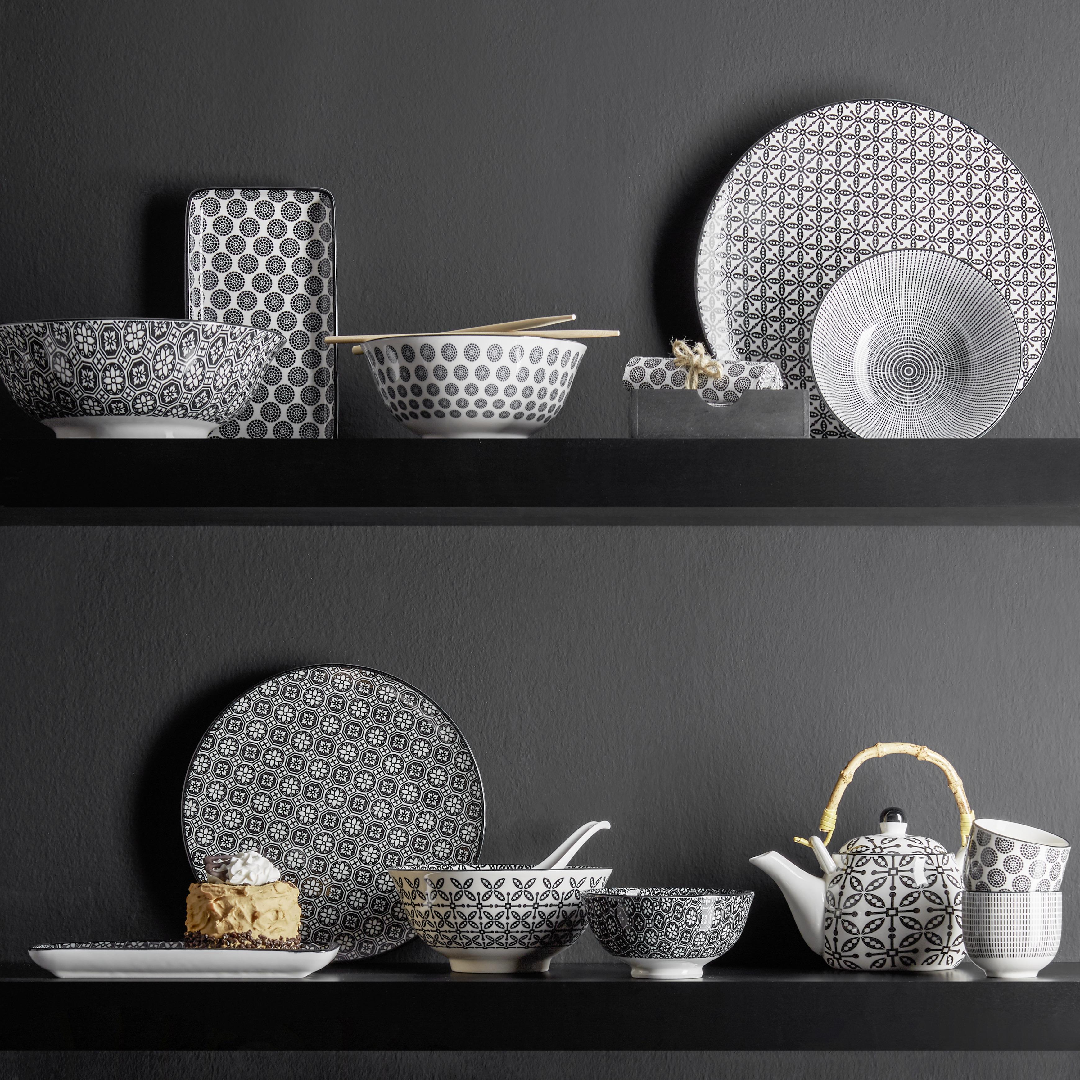 MISKA NA OMÁČKU Shiva - bílá/černá, Lifestyle, keramika (11,5/5,8cm) - Modern Living